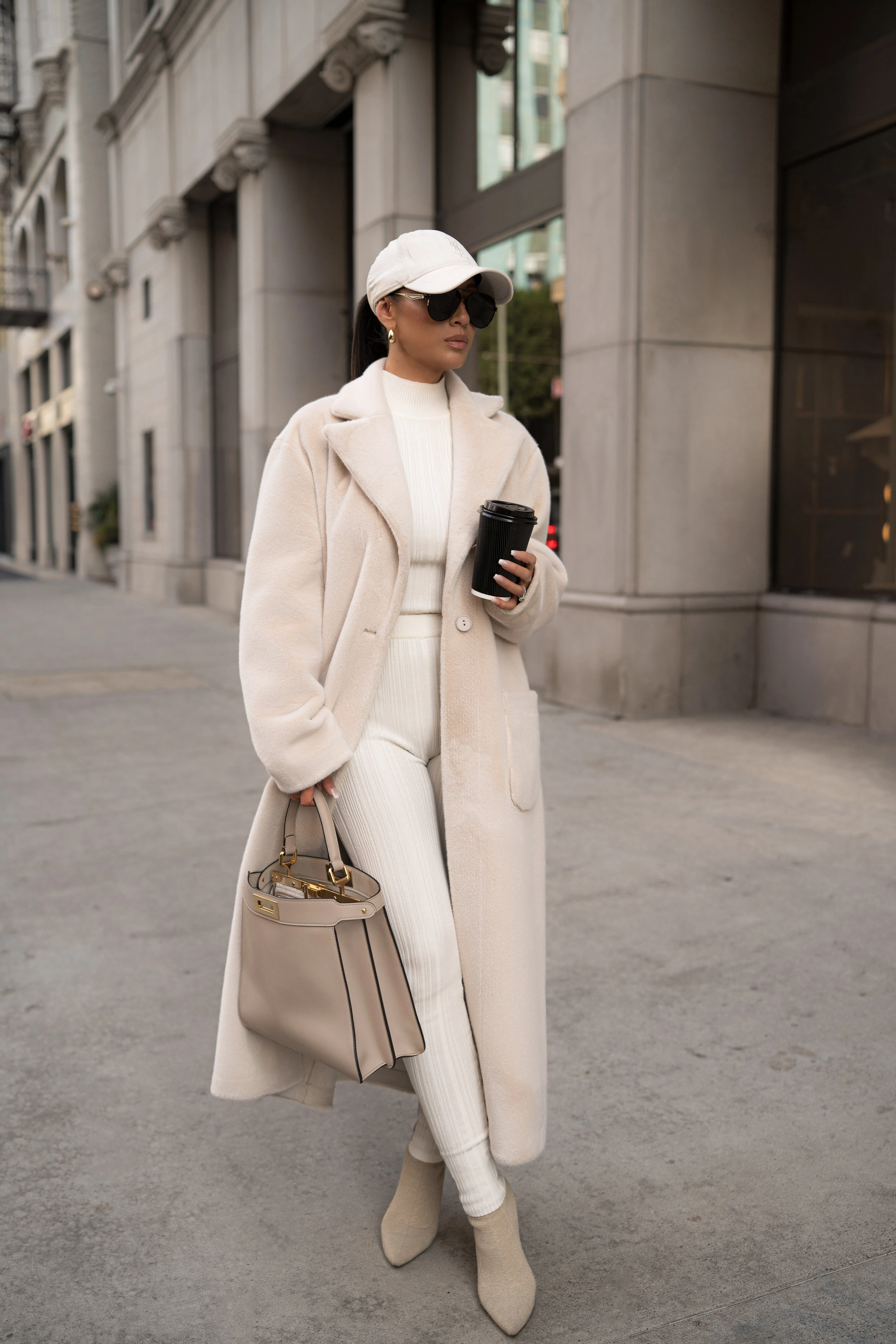 Beige Thelma Reversible Suede Coat