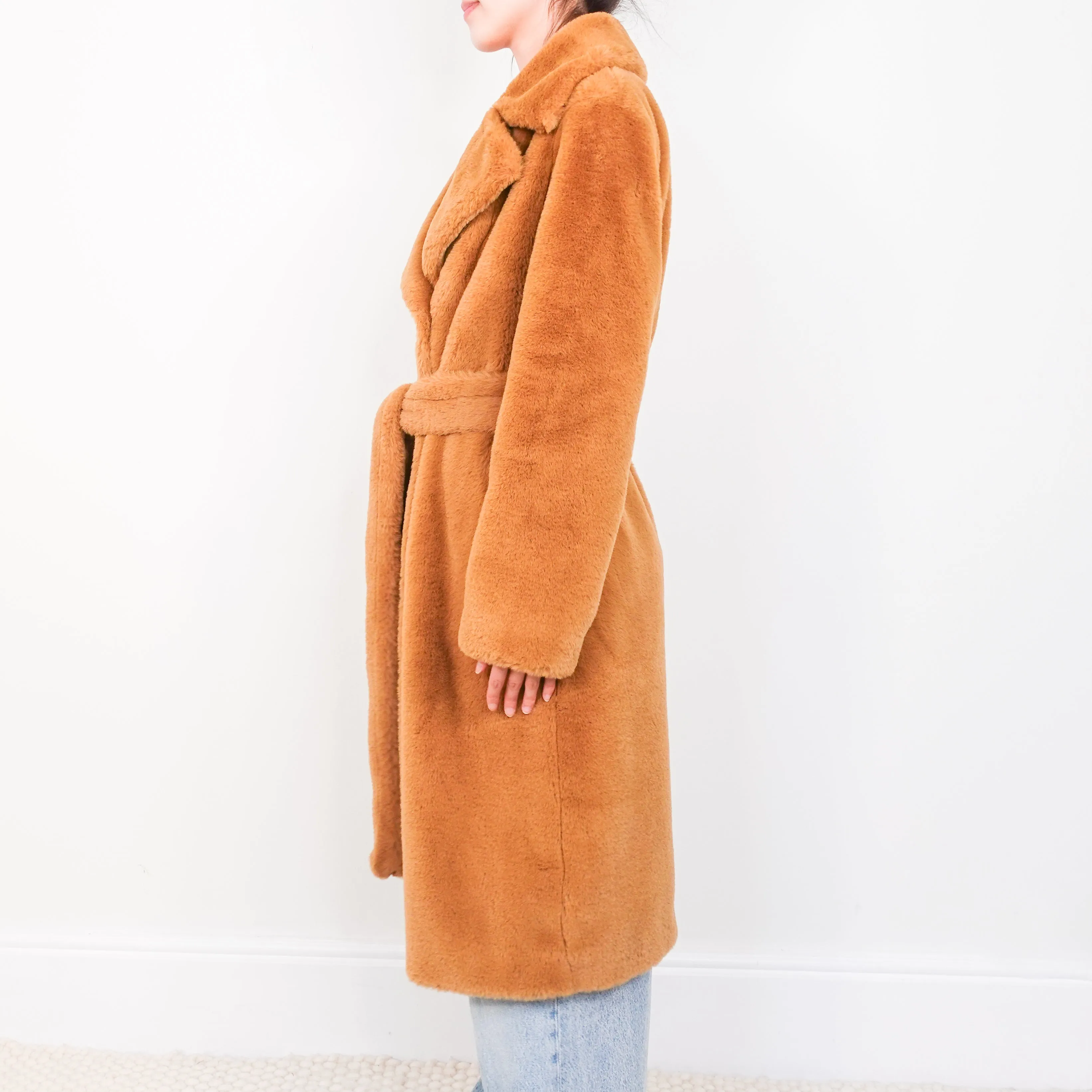 Belted faux fur coat RRP £400