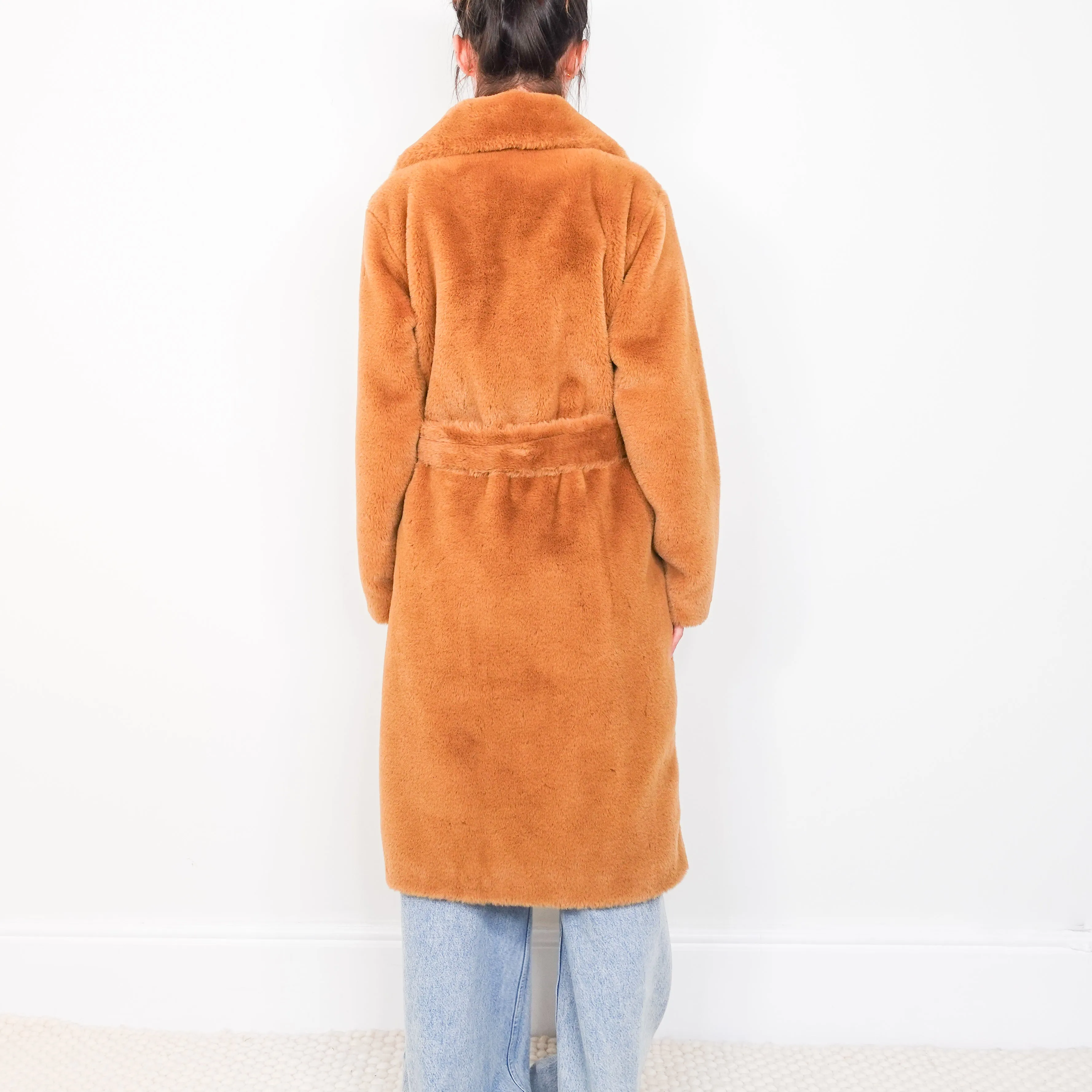 Belted faux fur coat RRP £400