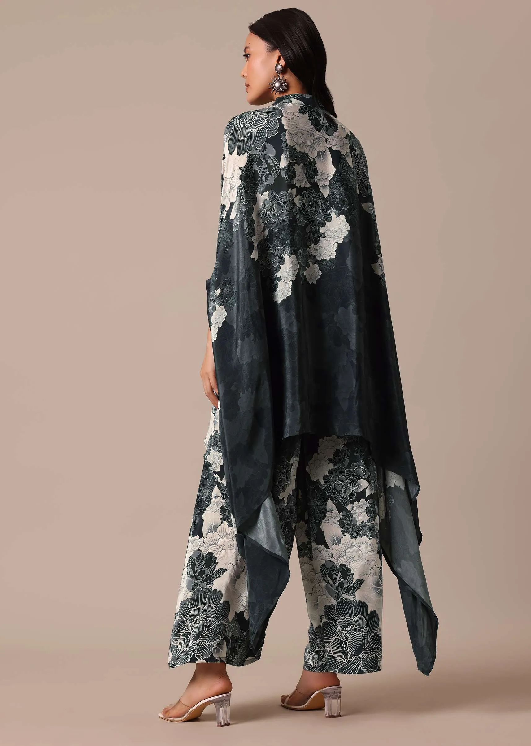 Black Printed Satin co ord set
