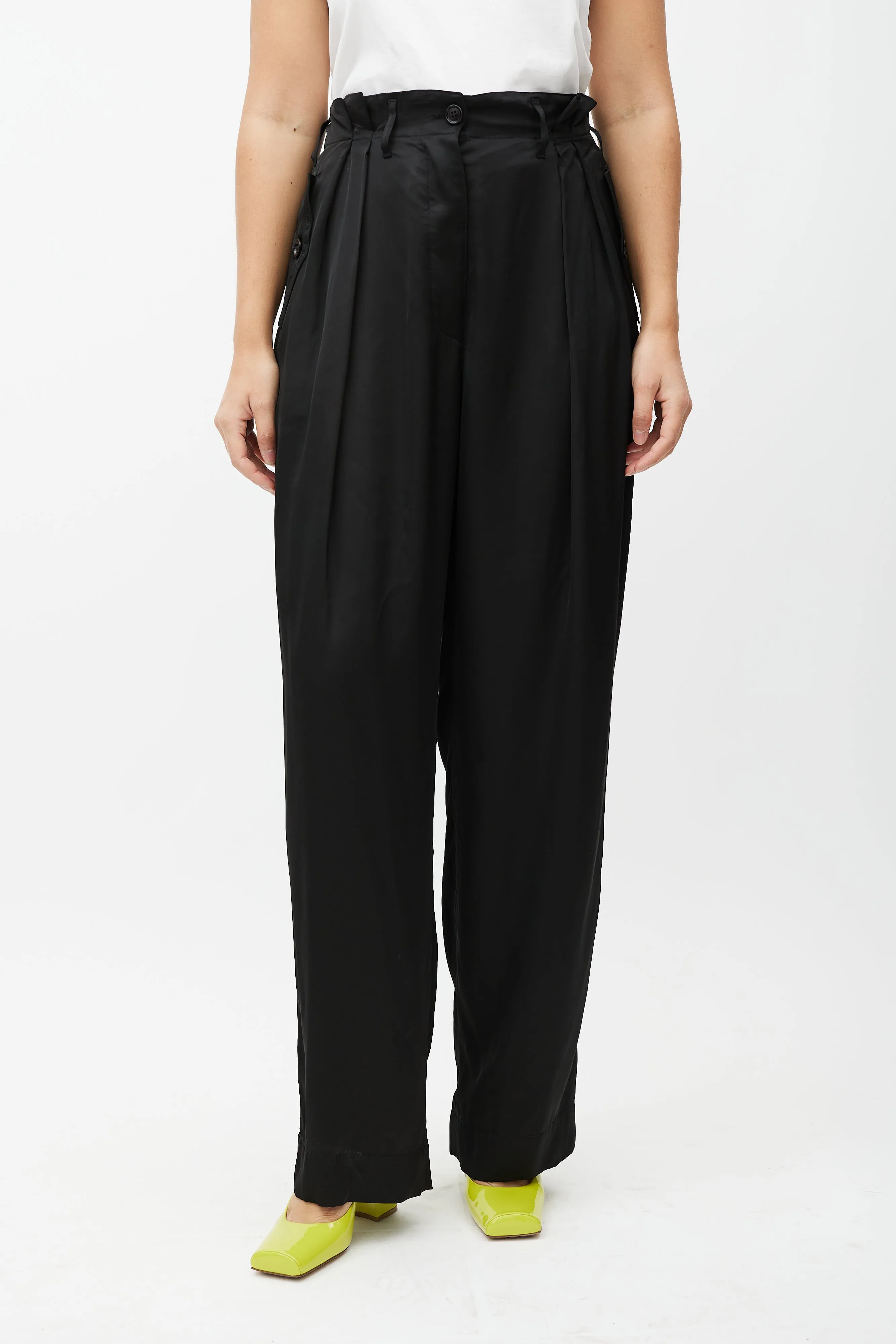 Black Satin Drop Seat Trouser