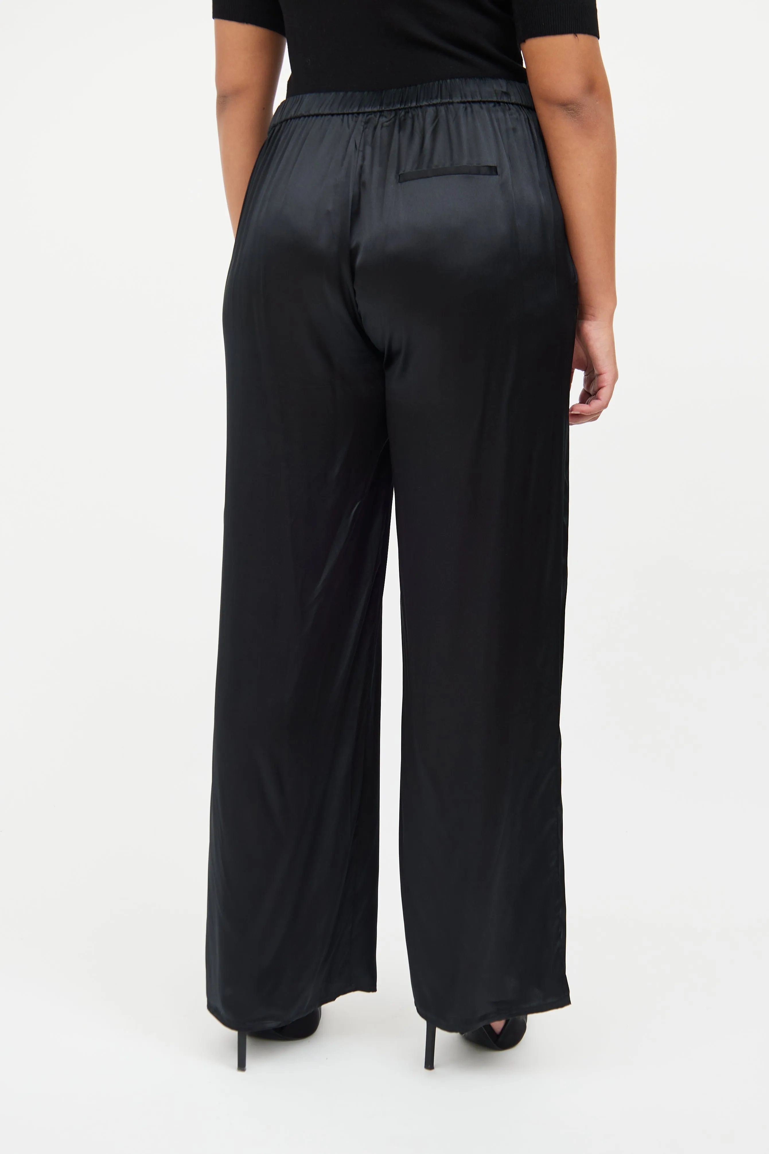 Black Satin Naomi Pant