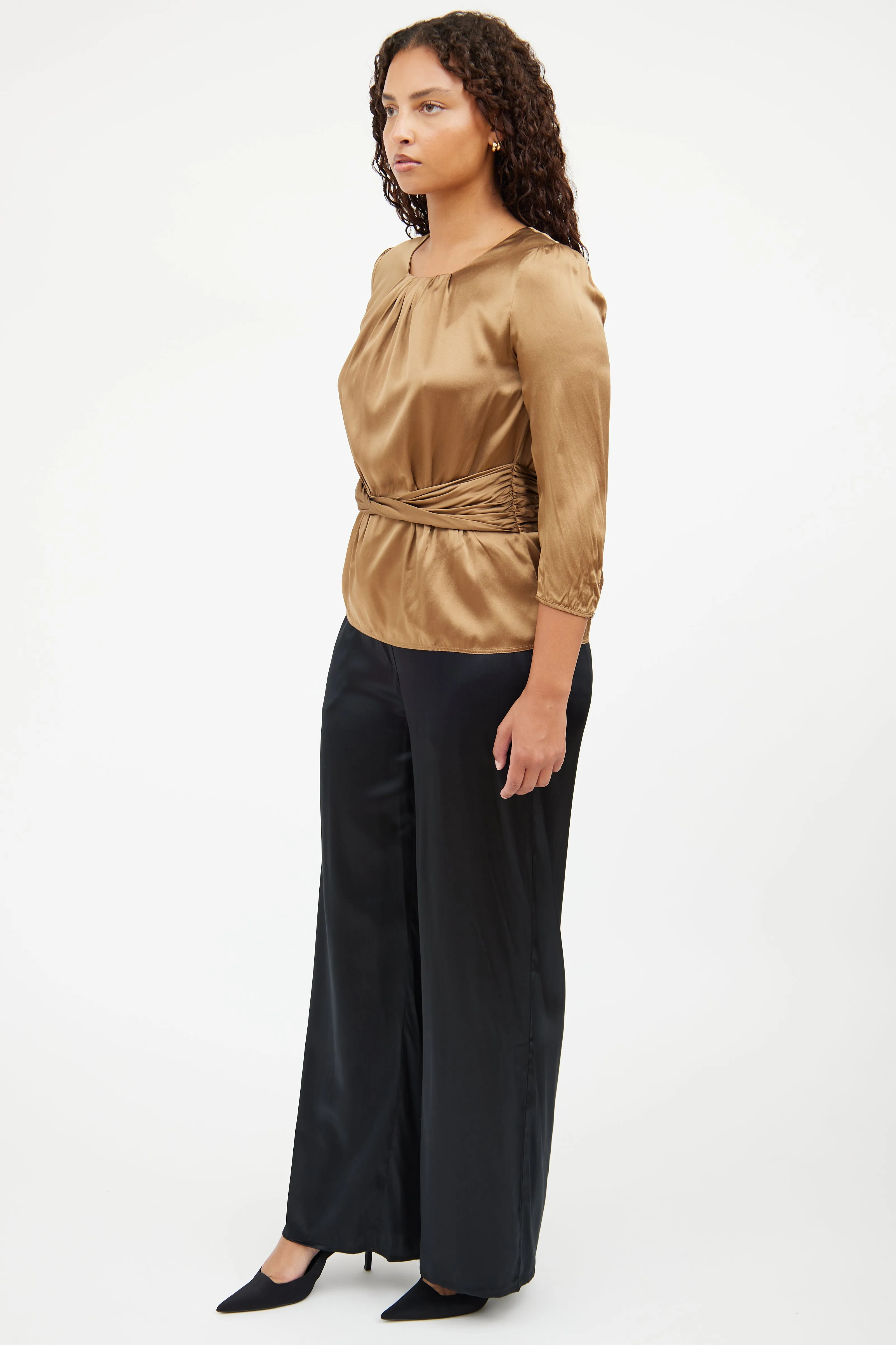 Black Satin Naomi Pant
