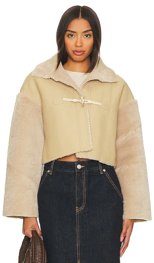 Bubish Mollie Faux Leather Jacket in Tan