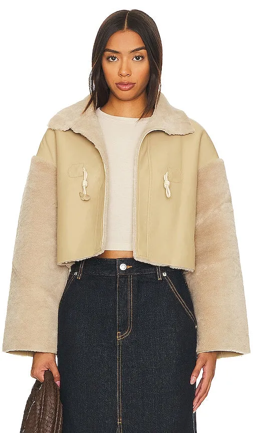 Bubish Mollie Faux Leather Jacket in Tan