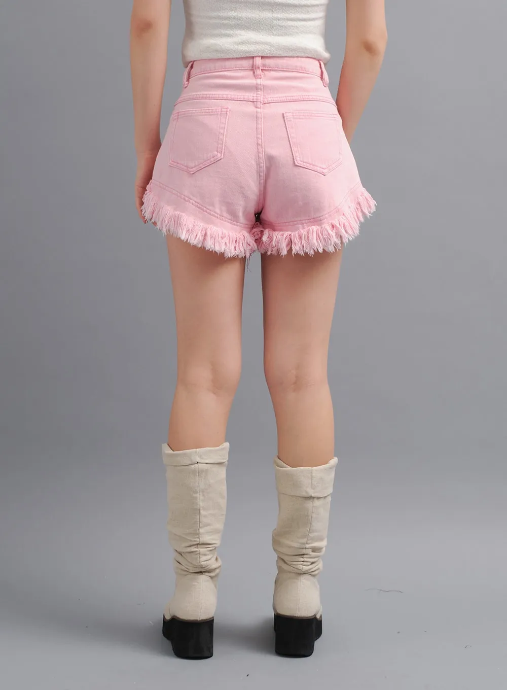 Distressed Hem Denim Shorts CY19