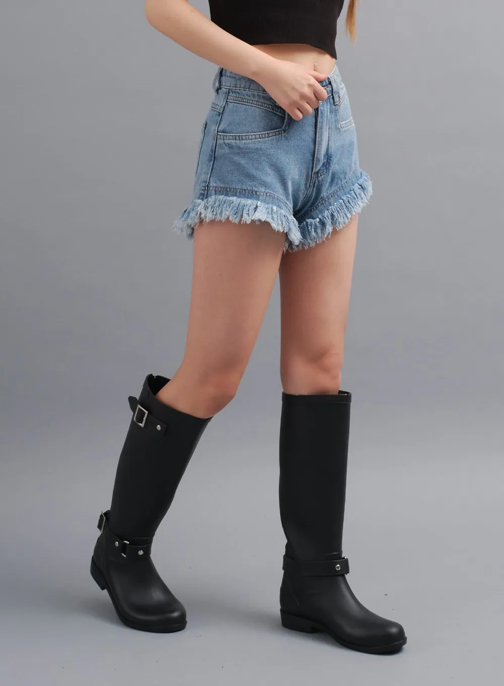 Distressed Hem Denim Shorts CY19