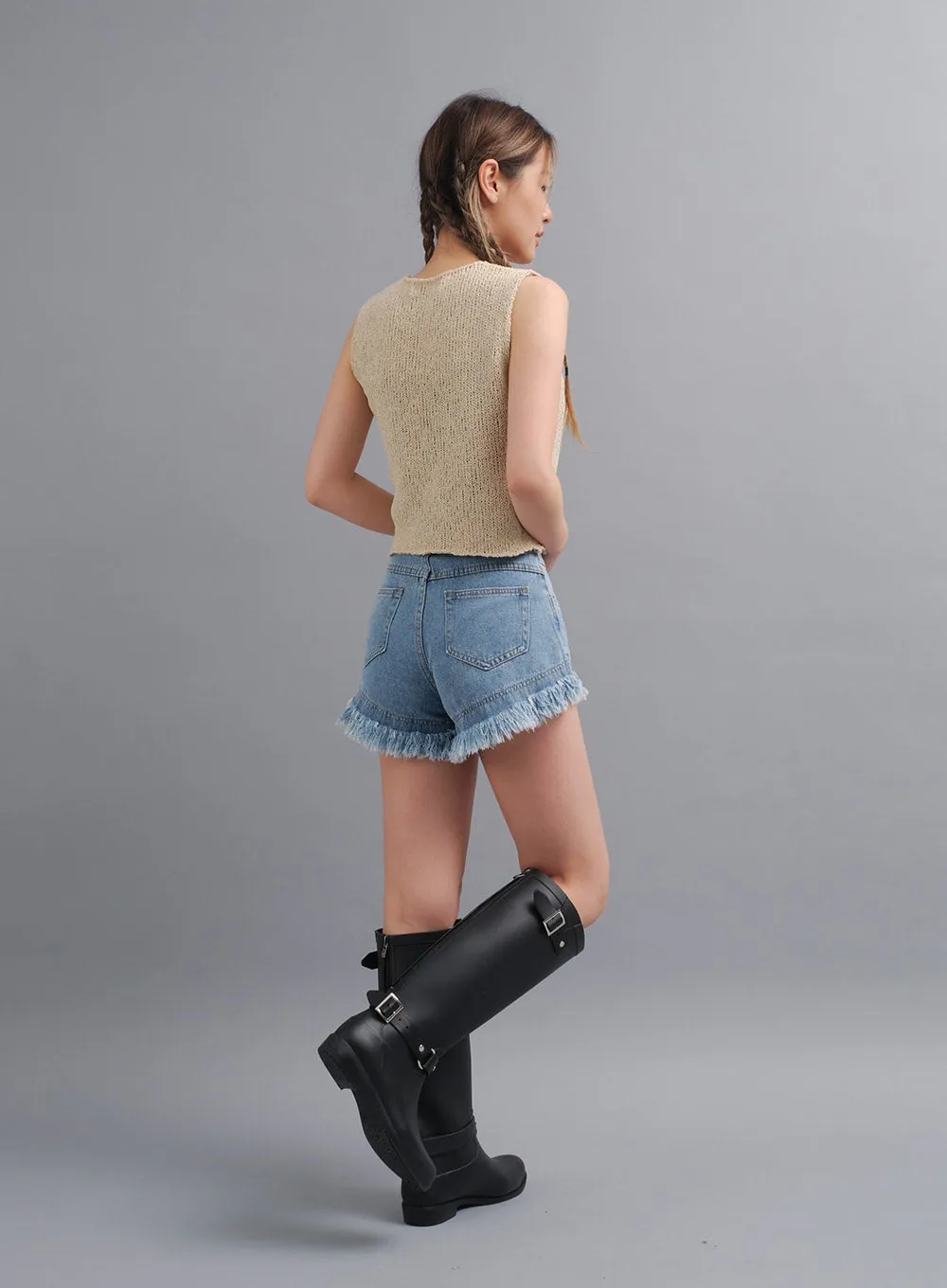 Distressed Hem Denim Shorts CY19