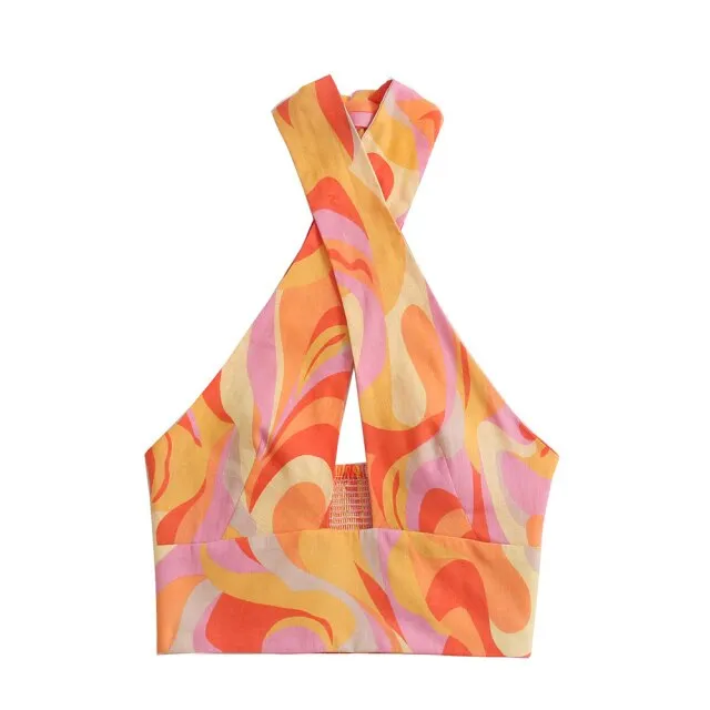 HALTERNECK WRAP FRONT CROP TOP