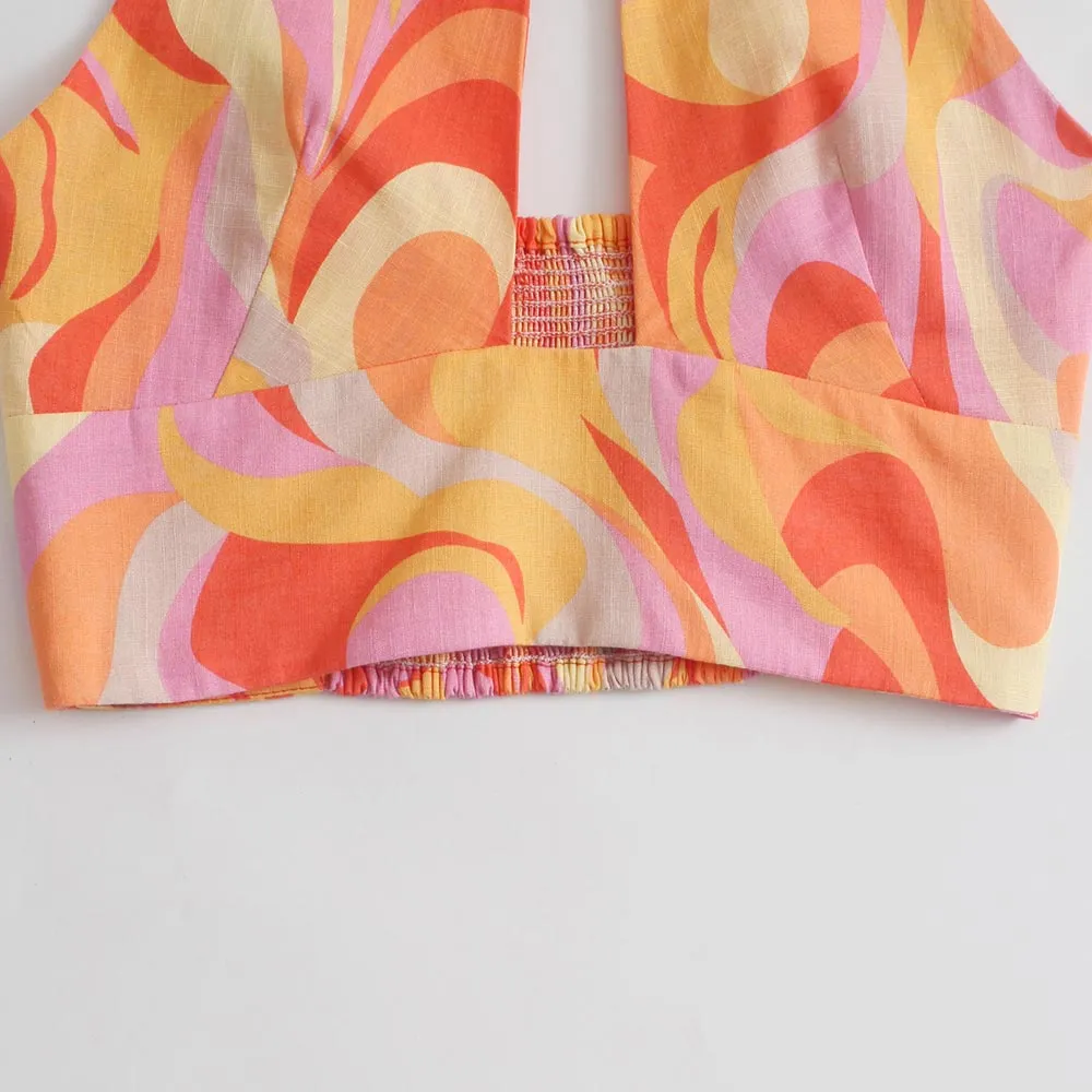 HALTERNECK WRAP FRONT CROP TOP