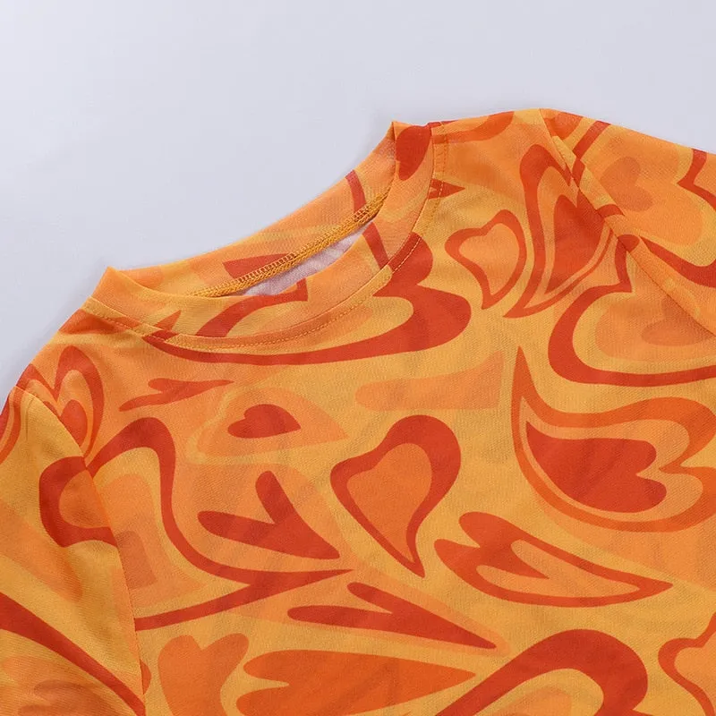 HEART PRINT CROP TOP
