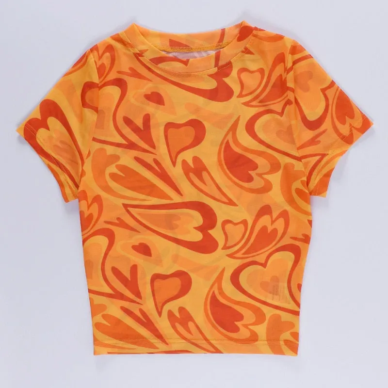 HEART PRINT CROP TOP