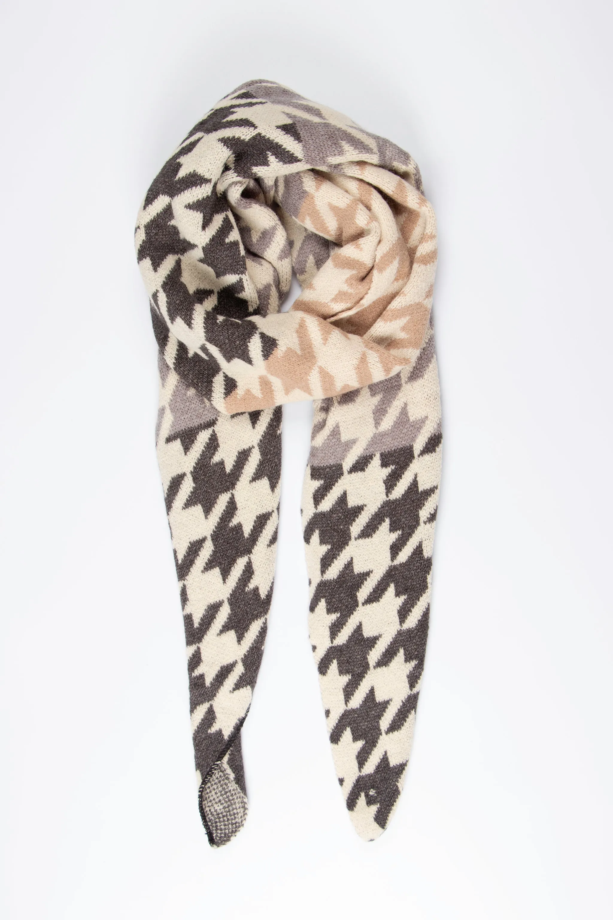 Jana Heavyweight Scarf - Dark Grey, Houndstooth