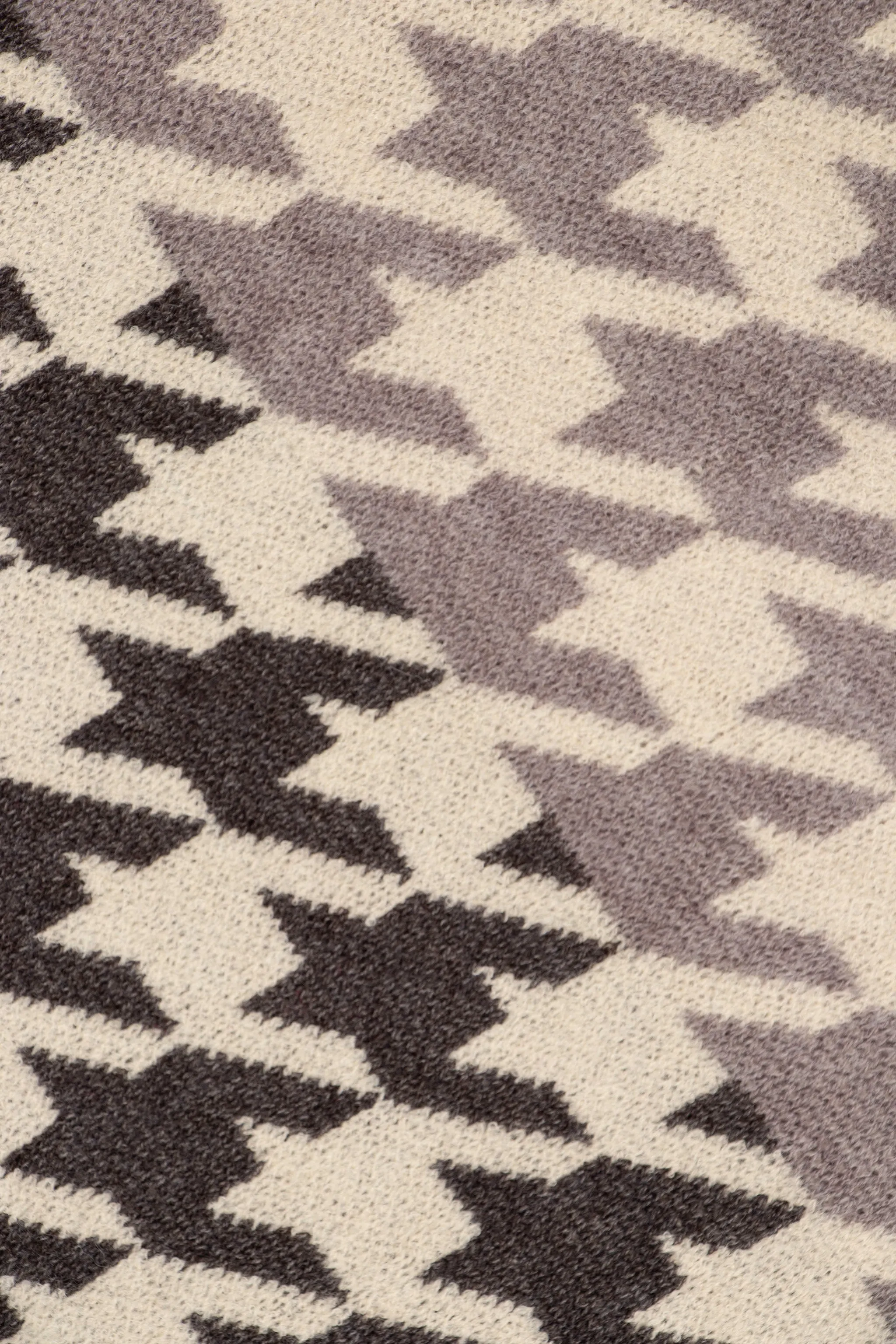 Jana Heavyweight Scarf - Dark Grey, Houndstooth