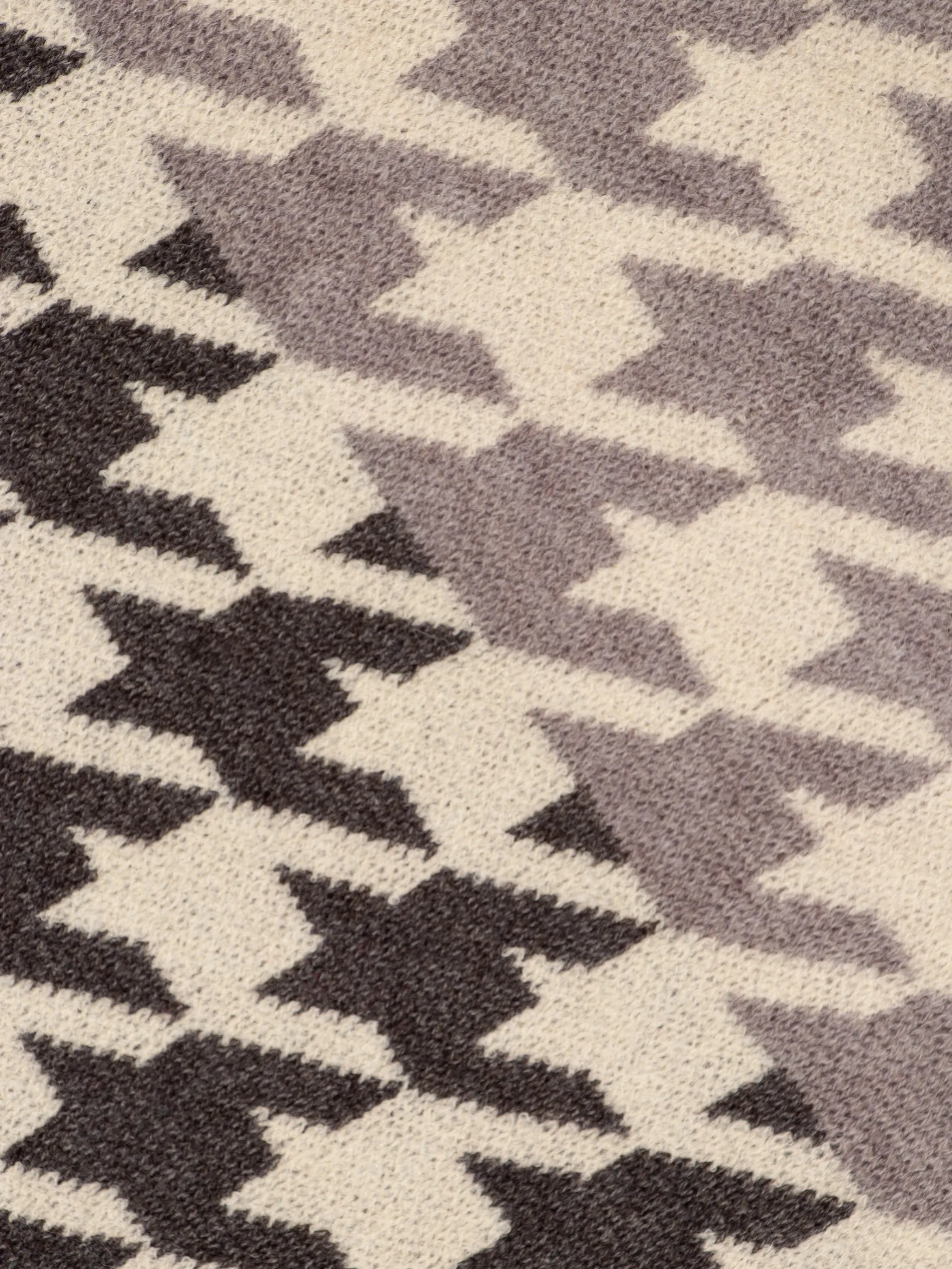 Jana Heavyweight Scarf - Dark Grey, Houndstooth