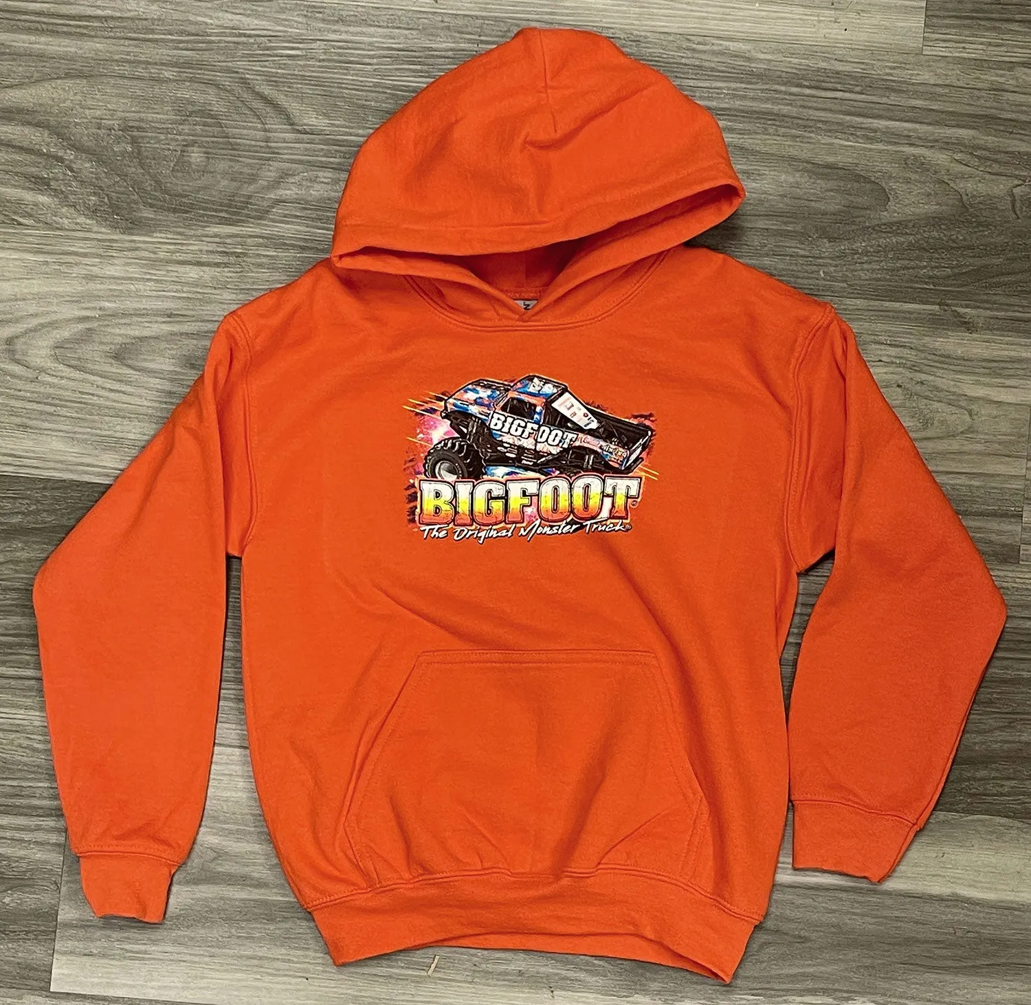 Orange Youth BIGFOOT Hoodie With Fluorescent Colors