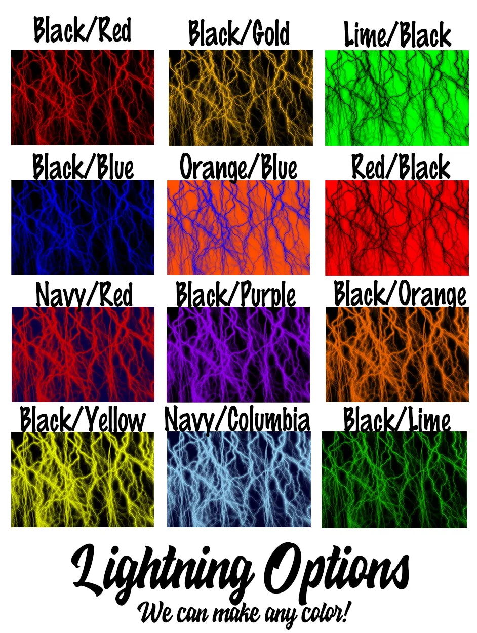 Personalized Lacrosse Knee High Socks - Lightning Background