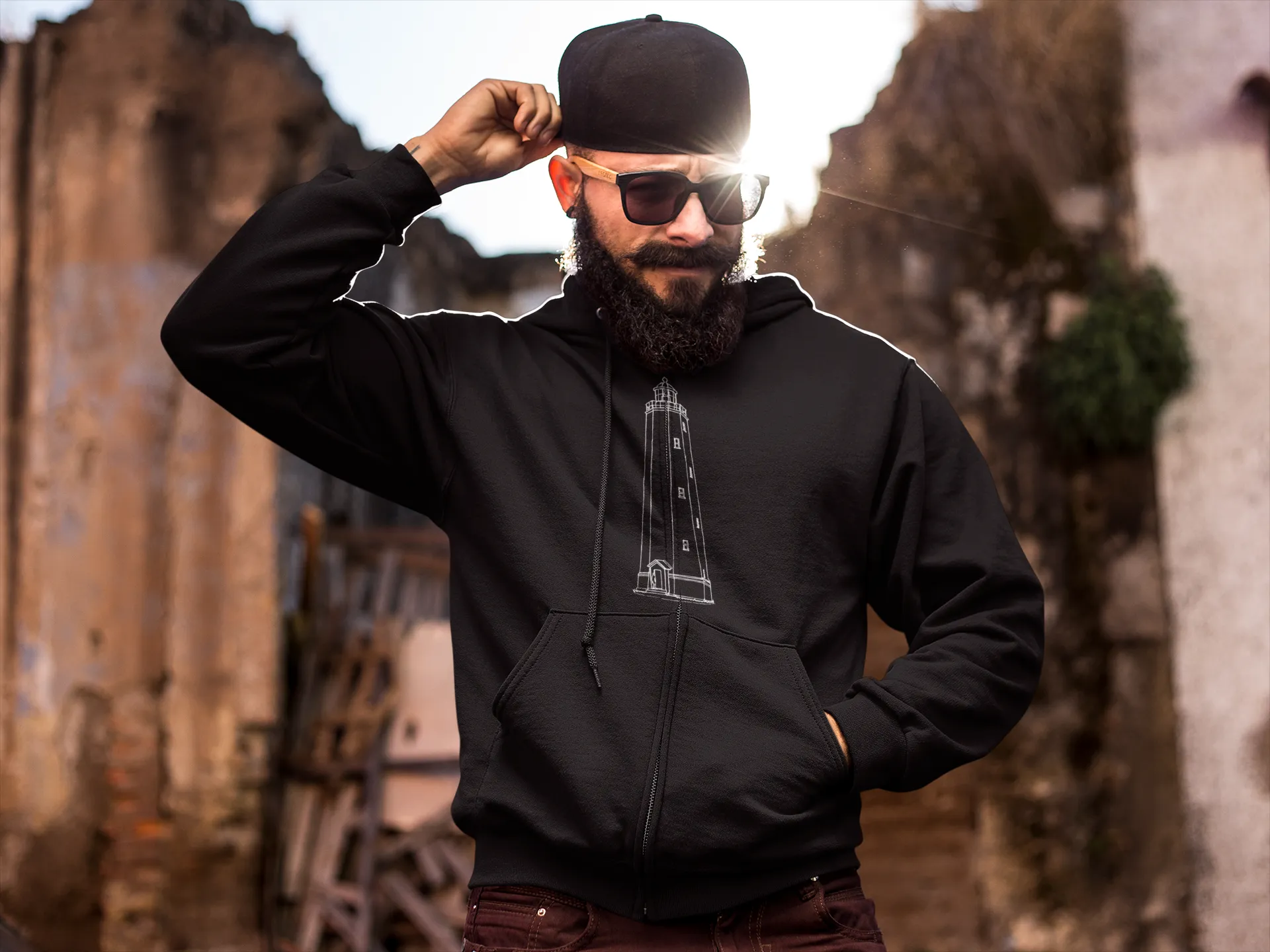 Sandy Hook Light - Unisex Heavy Blend™ Full Zip Hooded Sweatshirt