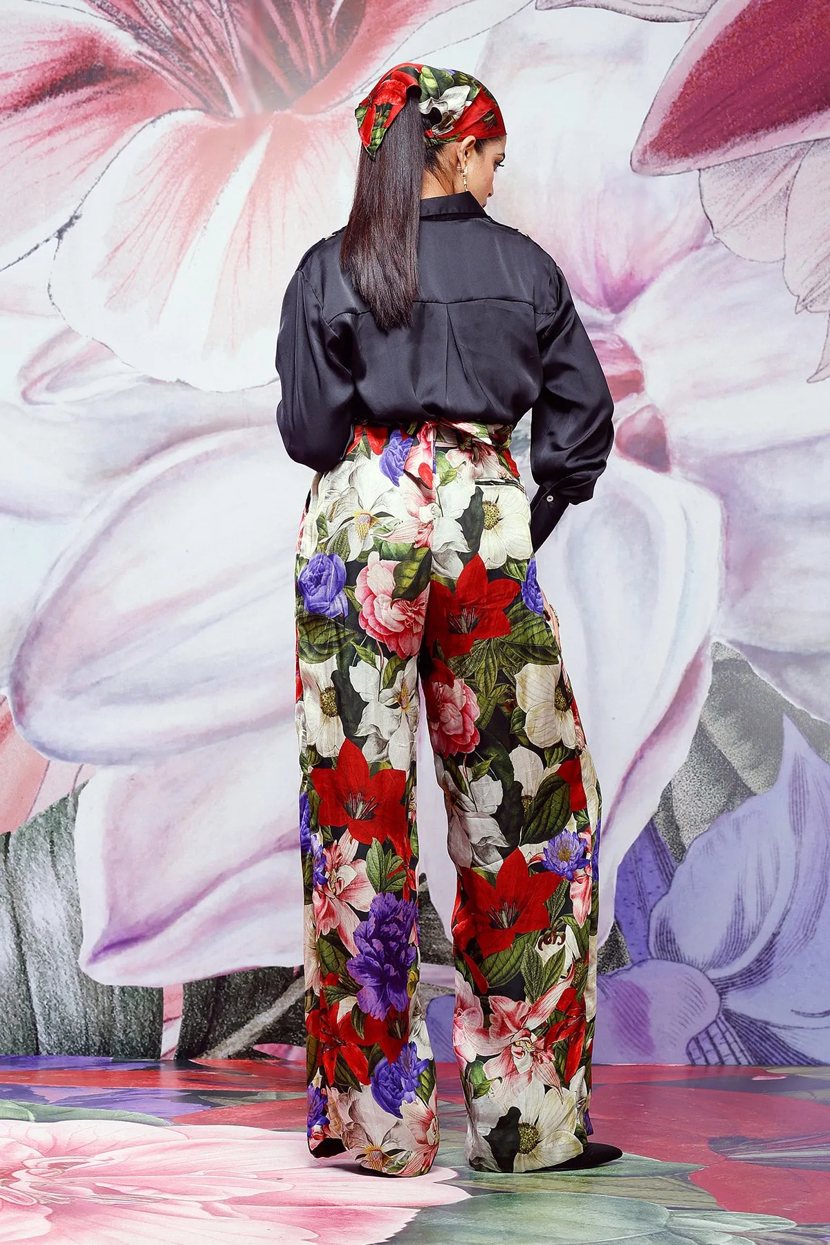 Satin Shirt With Oversized Pants