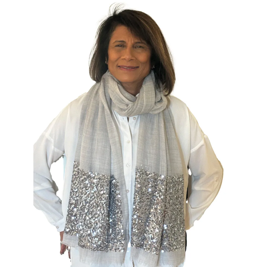Sequins Grey Scarf