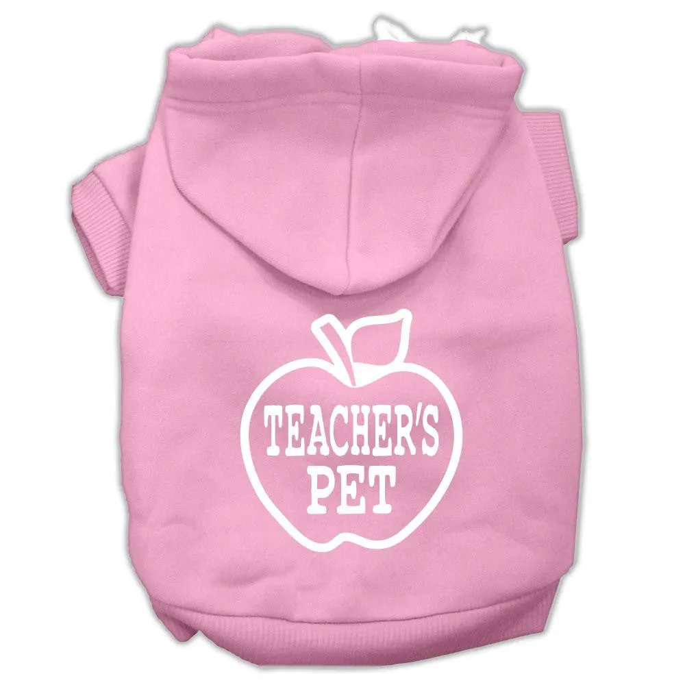 Teachers Pet Screen Print Pet Hoodies Light Pink Size XXL (18)