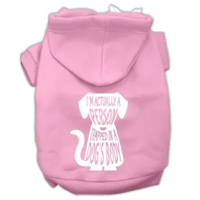 Trapped Screen Print Pet Hoodies Light Pink Size Xs (8)