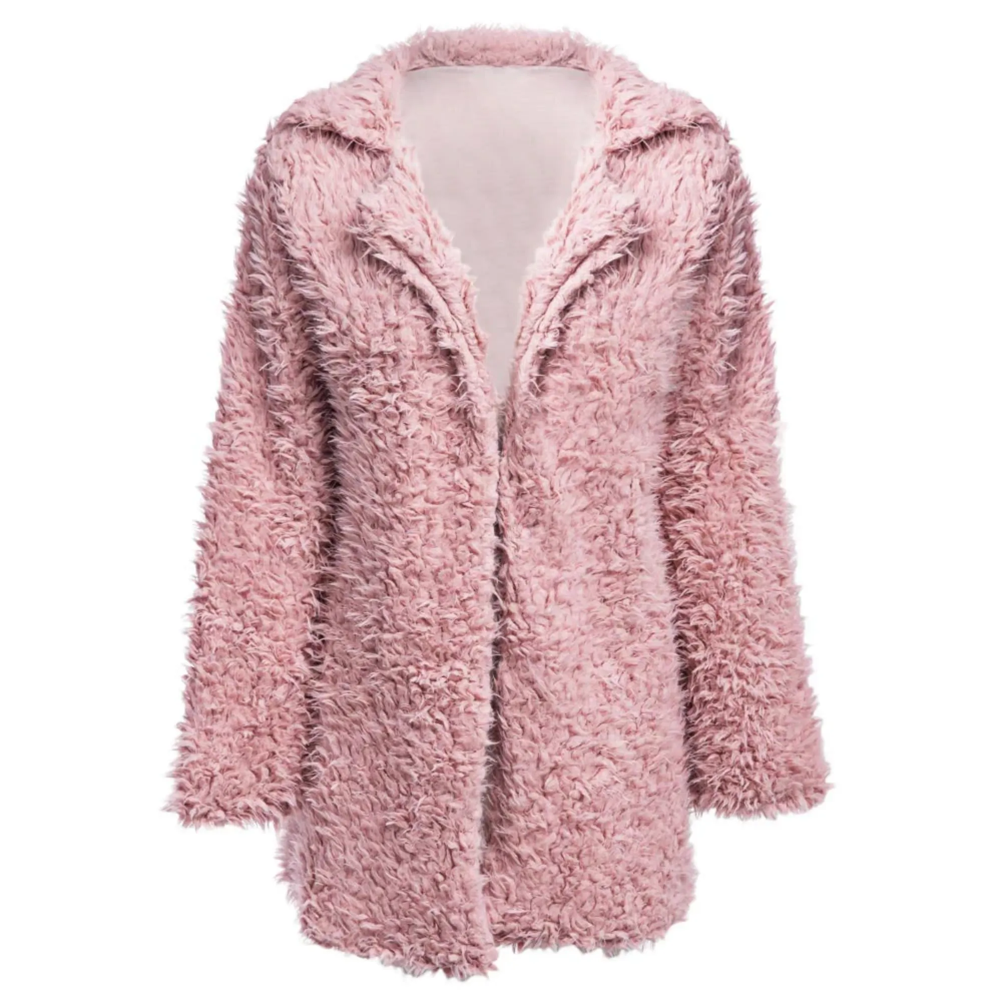Women's Faux Fur Long-Sleeved High-Waist Coat