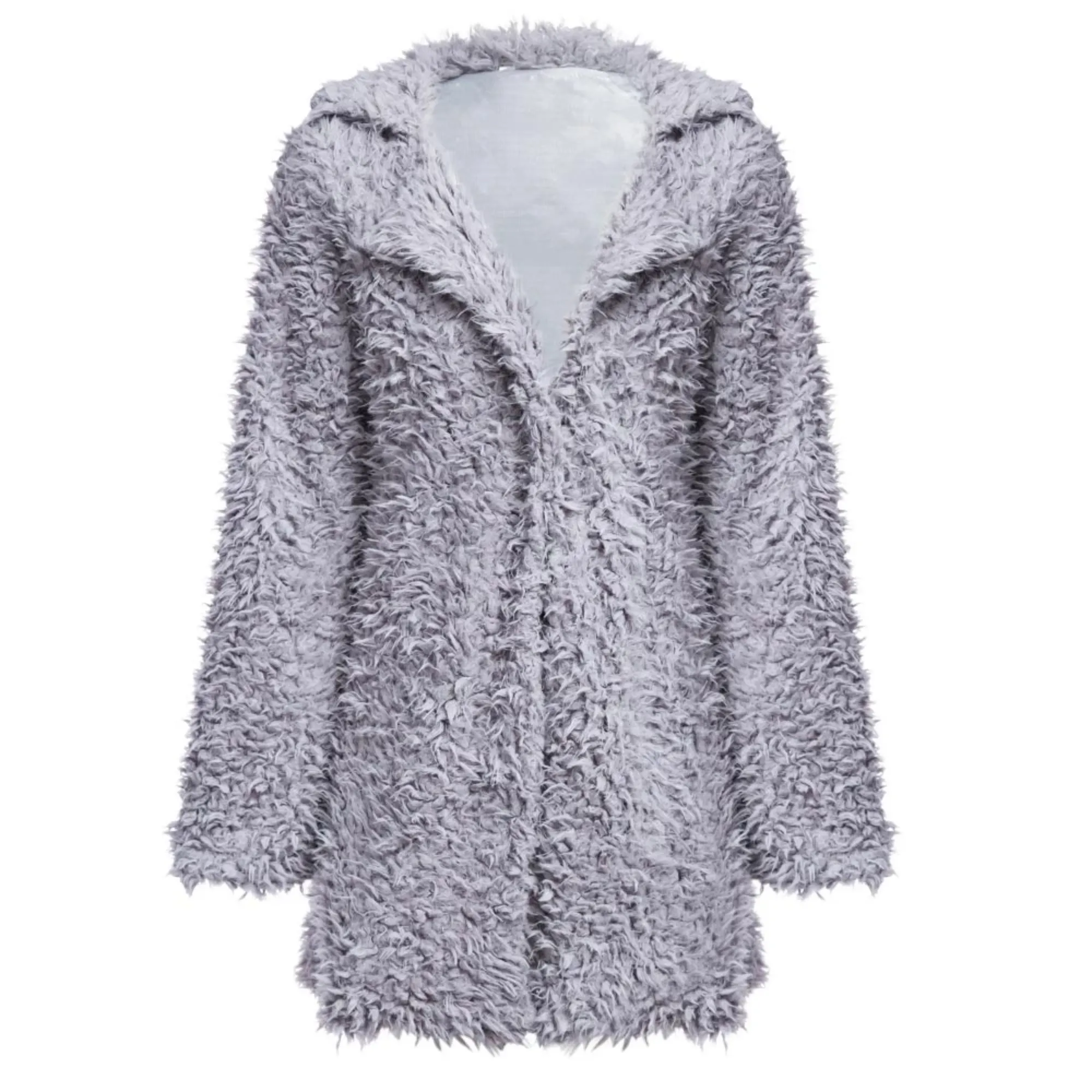 Women's Faux Fur Long-Sleeved High-Waist Coat