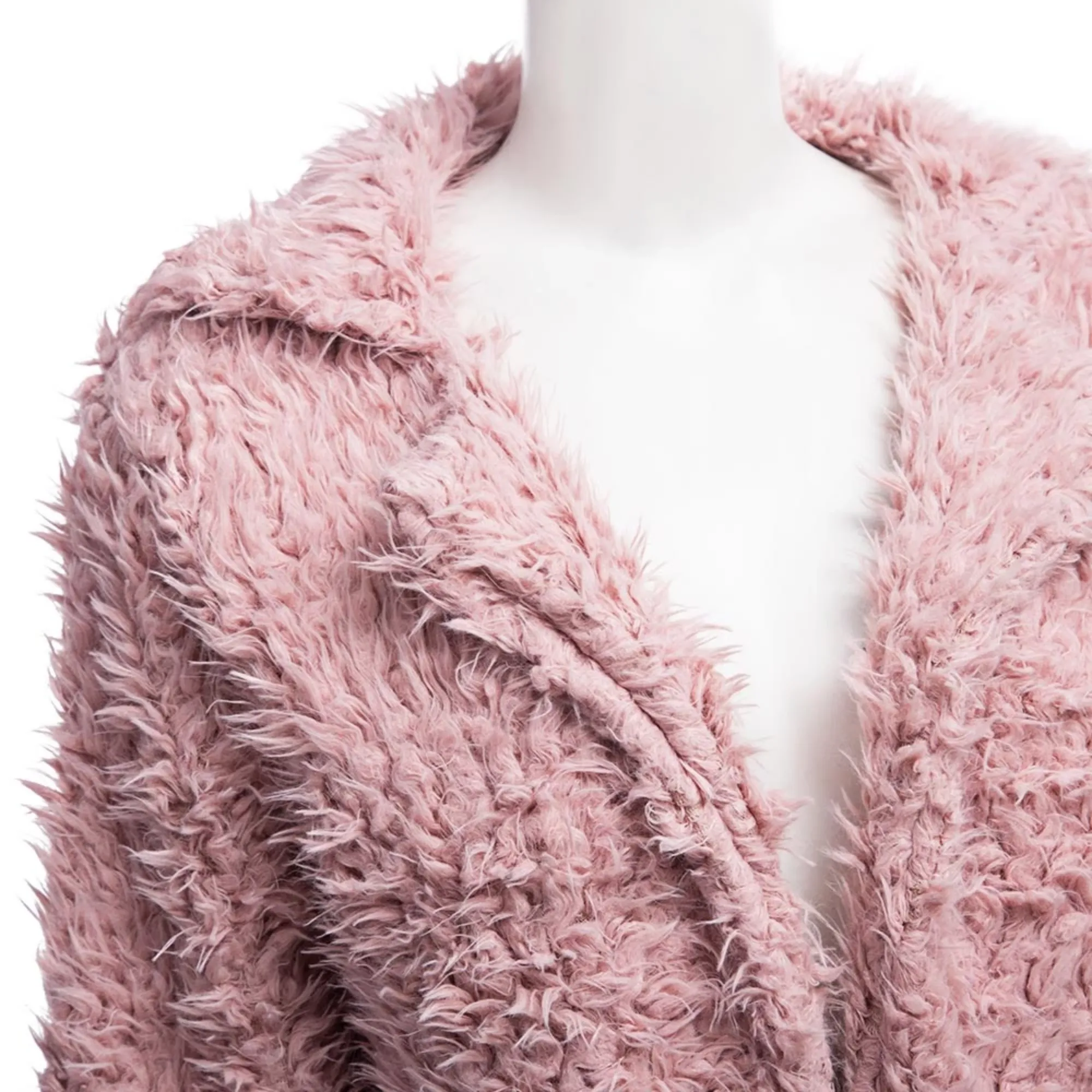 Women's Faux Fur Long-Sleeved High-Waist Coat