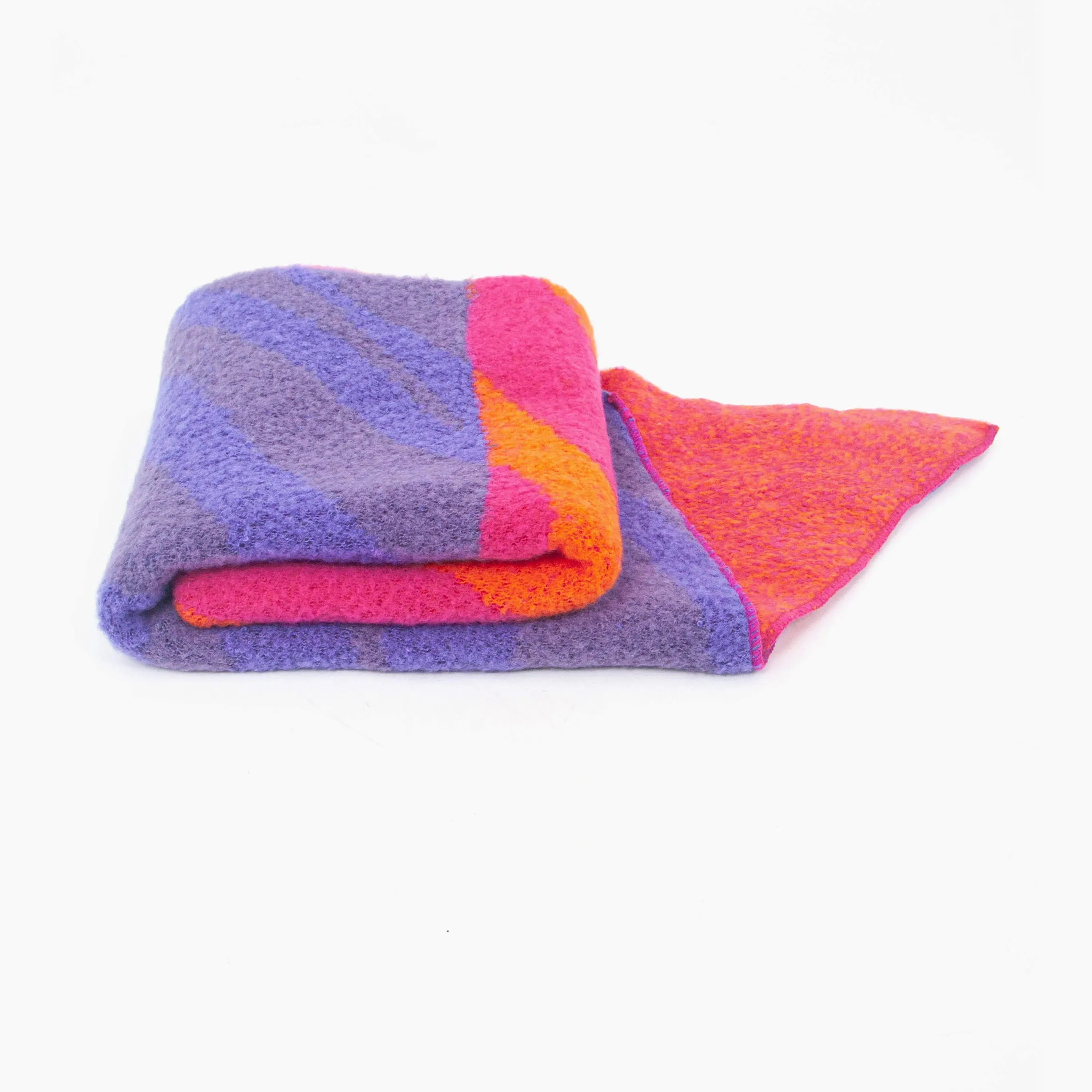 Zia Heavyweight Scarf - Fuchsia/Orange, Animal Stripe