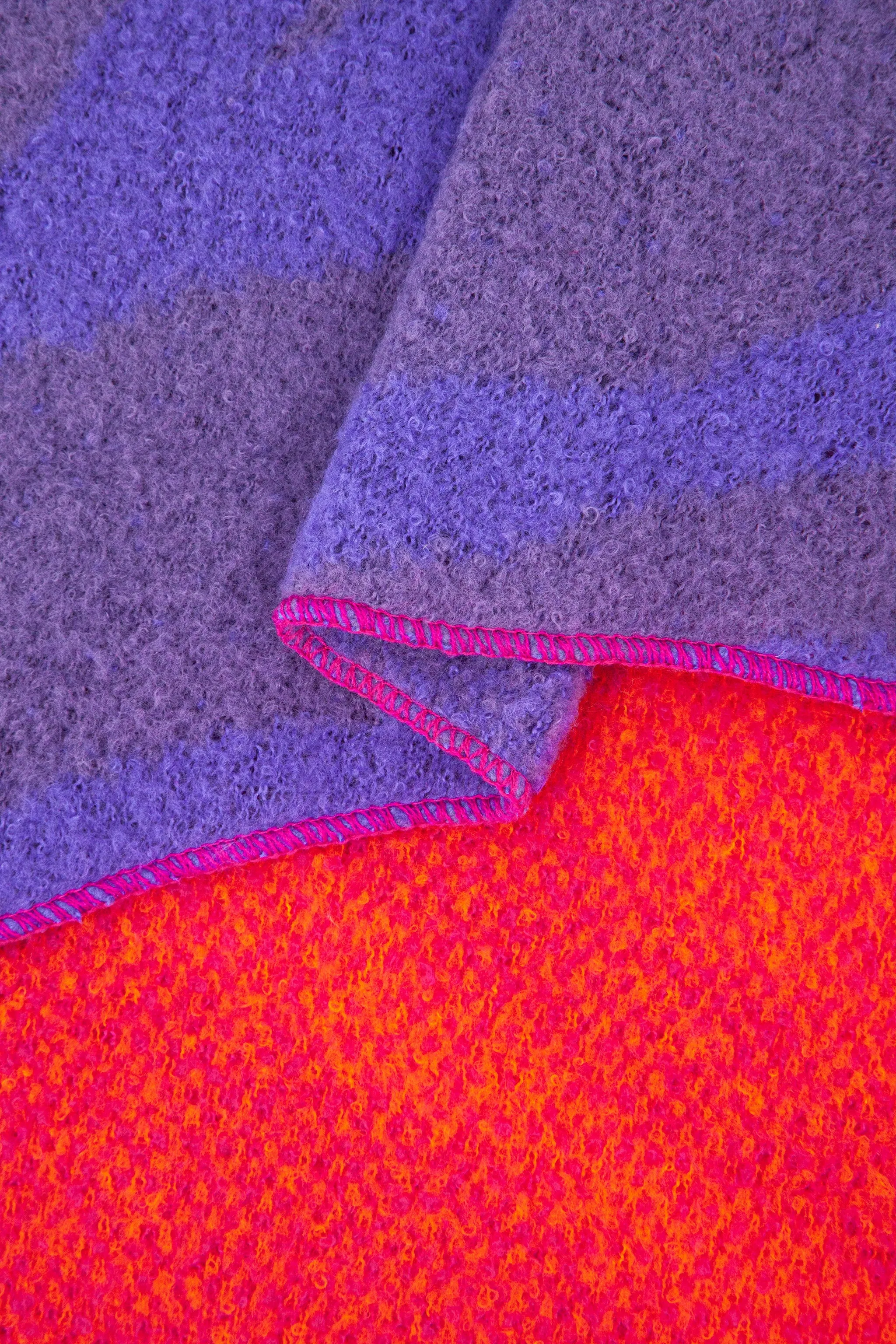 Zia Heavyweight Scarf - Fuchsia/Orange, Animal Stripe