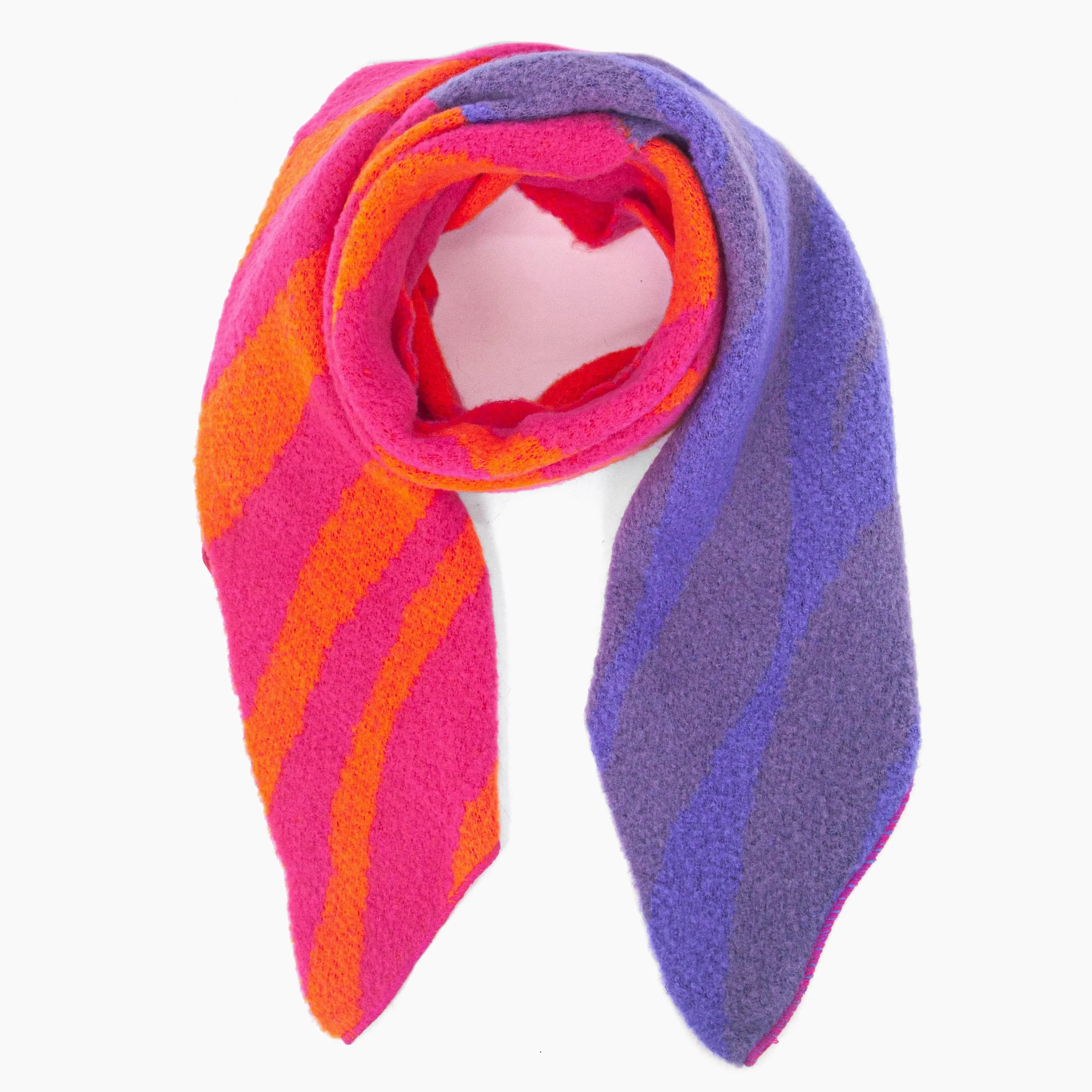 Zia Heavyweight Scarf - Fuchsia/Orange, Animal Stripe