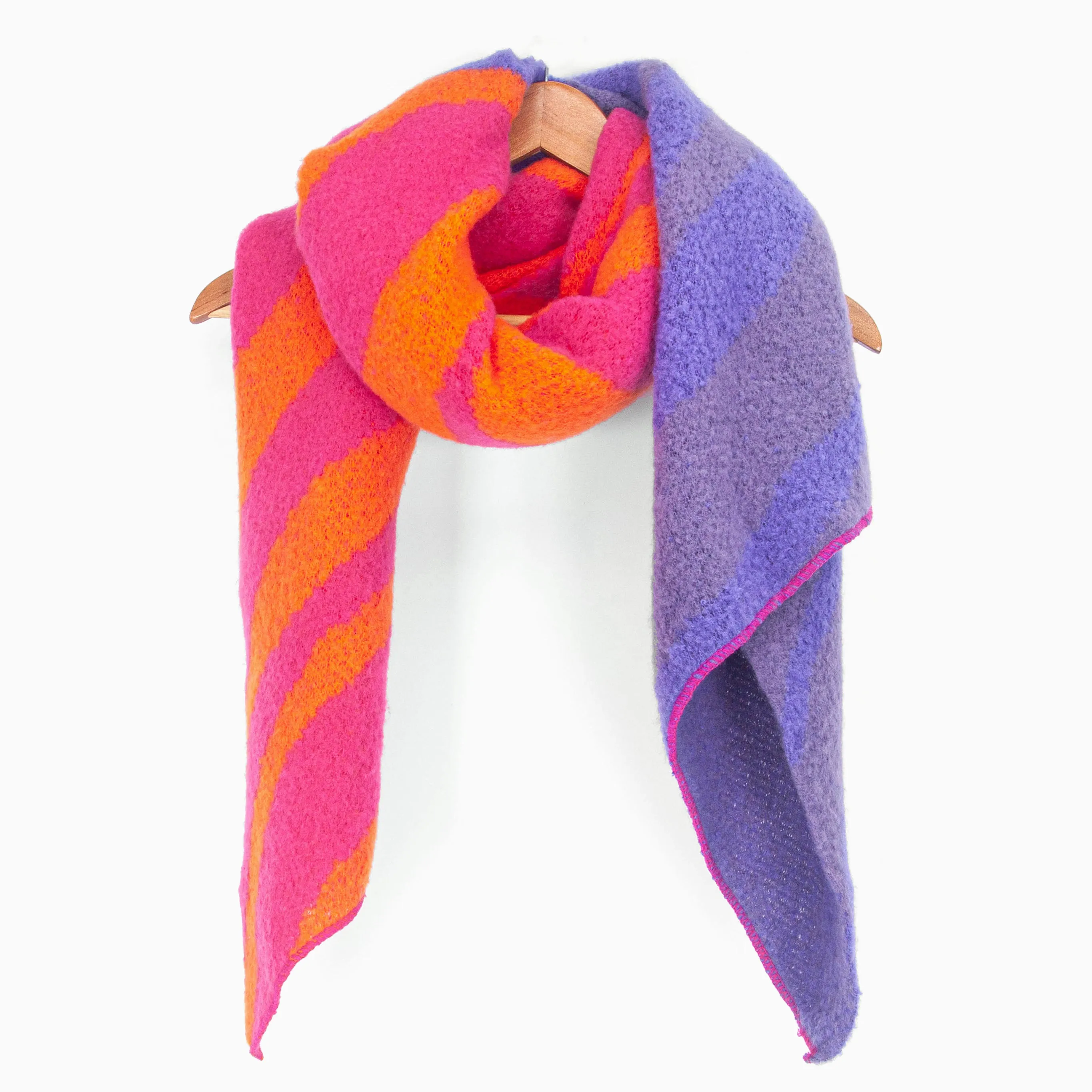Zia Heavyweight Scarf - Fuchsia/Orange, Animal Stripe