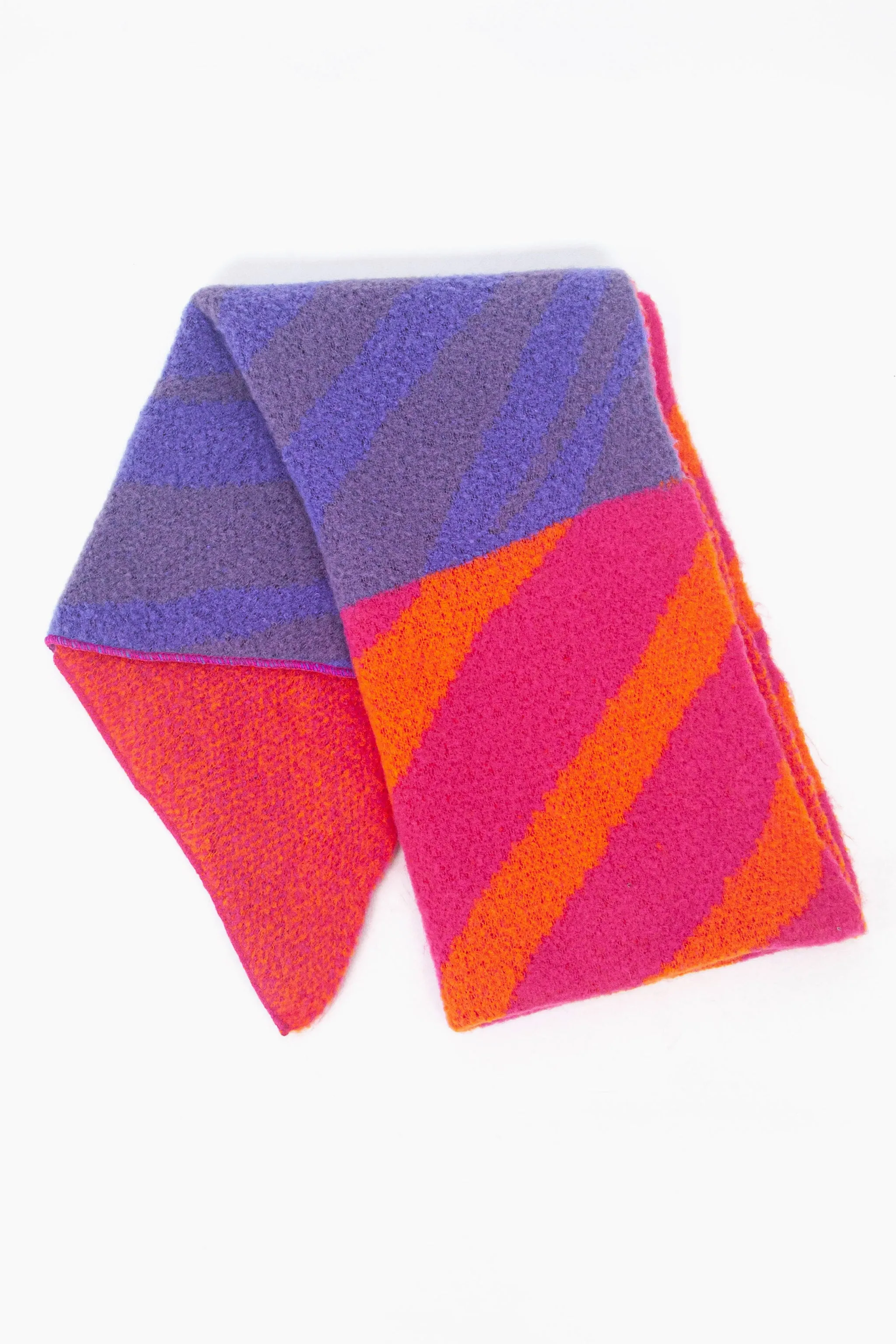Zia Heavyweight Scarf - Fuchsia/Orange, Animal Stripe