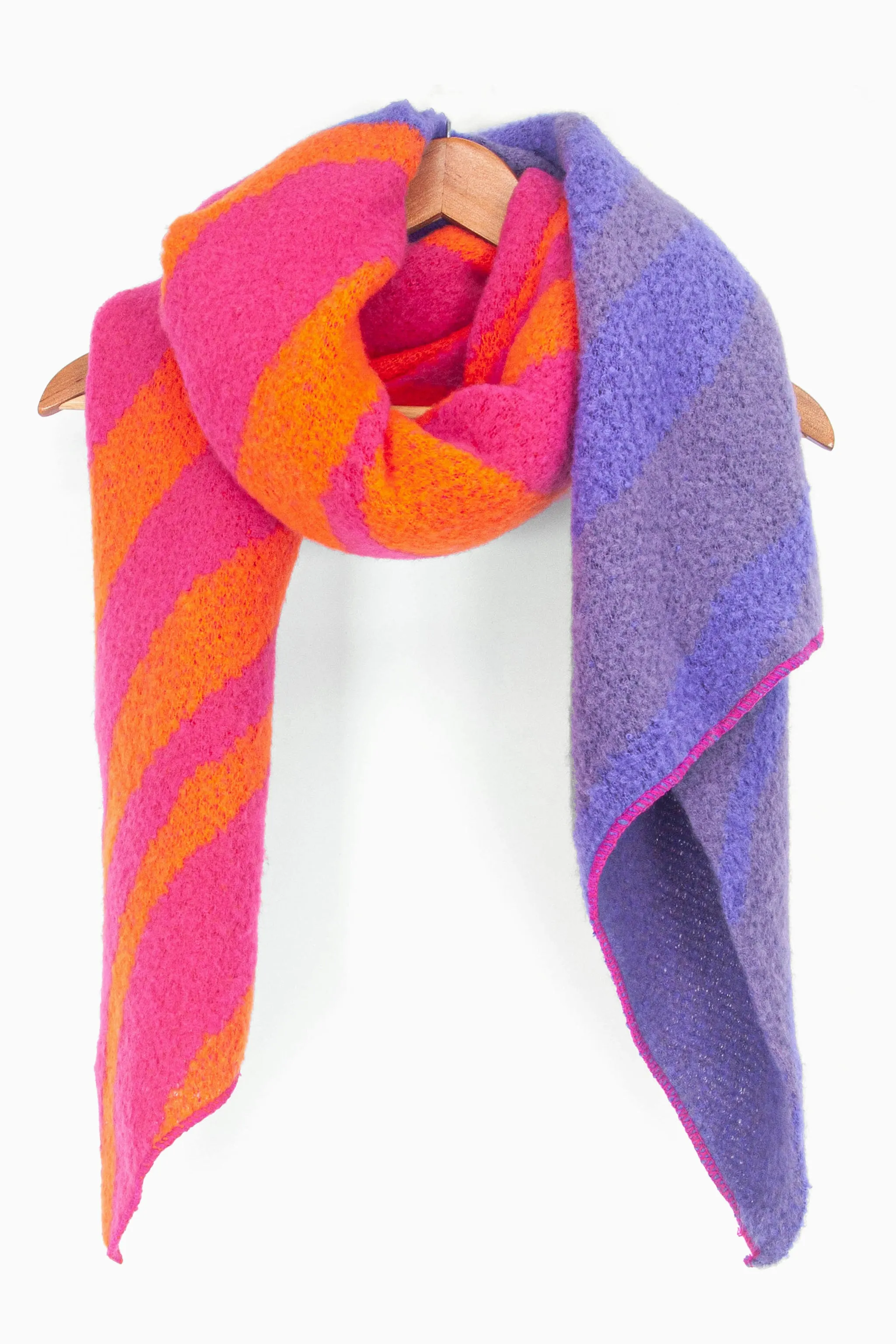 Zia Heavyweight Scarf - Fuchsia/Orange, Animal Stripe